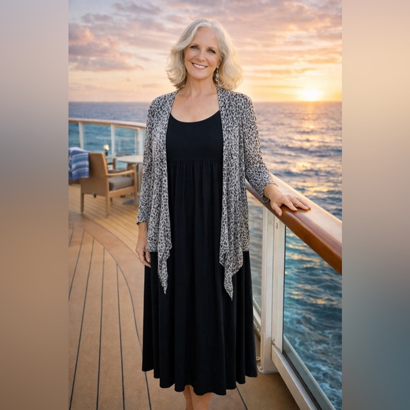 Chico's Sweaters - Chico's Travelers, Black and White Cardigan Sweater, size Chico’s 3, US XL